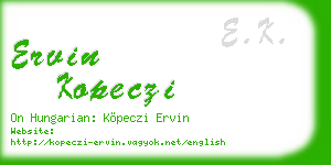ervin kopeczi business card